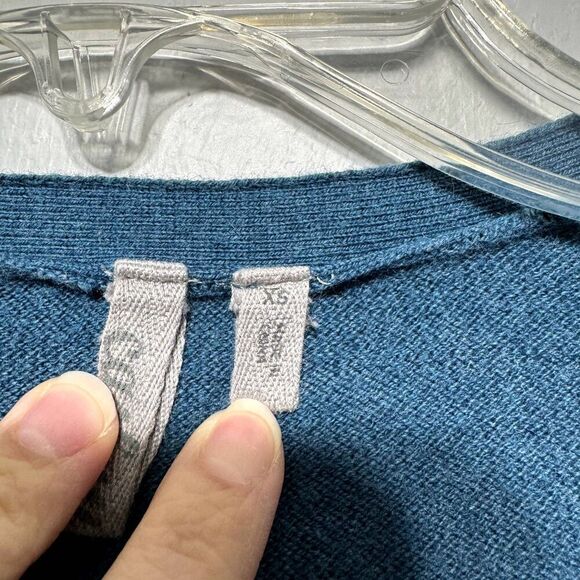 Caslon Cardigan Sweater Floral Blue Button Up Cashmere Blend Knit Womens sz XS - Picture 6 of 8